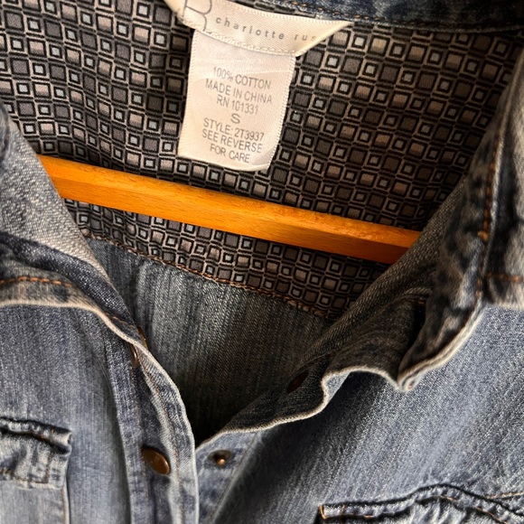 Charlotte Russe Denim Button-Up Shirt/Light Weight Jacket - Picture 4 of 7